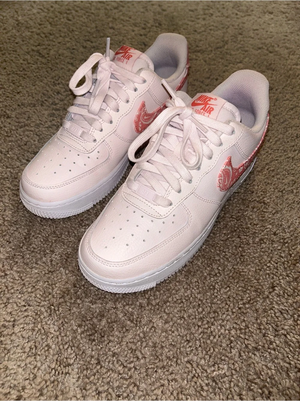 Nike Air Force 1 Low '07 White and Paisley Pink Women’s Size 8